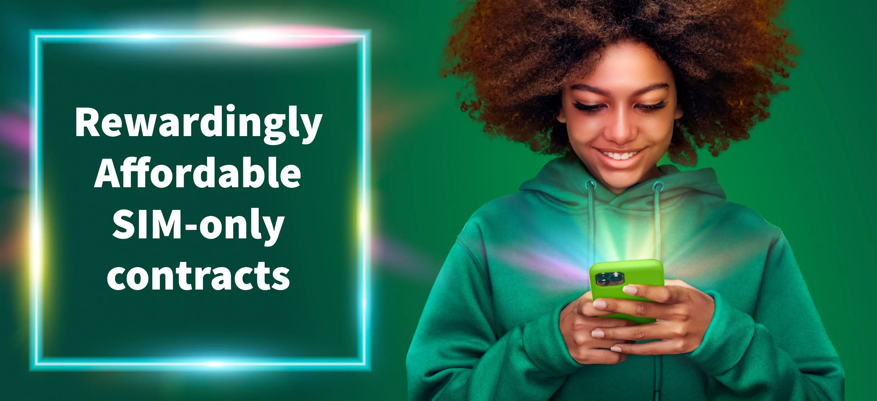 A woman on her mobile phone using data from her Asda Mobile SIM-only contract plan.