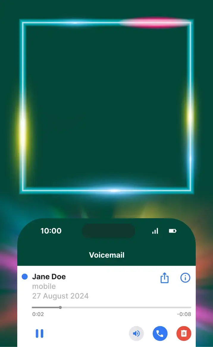 Visual voicemail - view manage and share voicemail messages on your iPhone.